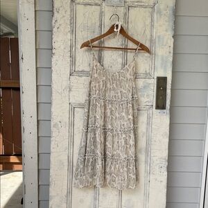 She + Sky Cream Spaghetti Strap Snakeskin Dress (MEDIUM)